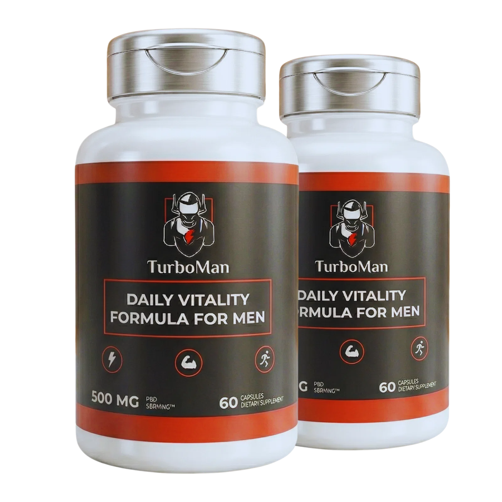 TurboMan Daily Vitality Formula for Men 500 MG two bottle pack